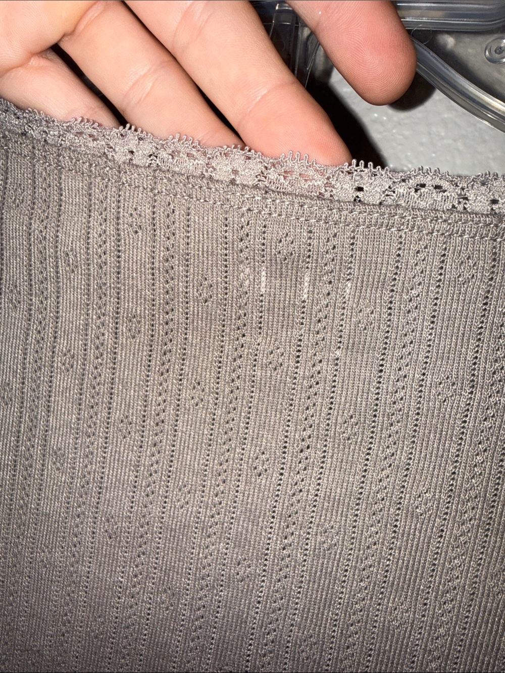 Hollister Taupe Ribbed Wrap-Front Long Sleeve Top - Picture 5 of 5